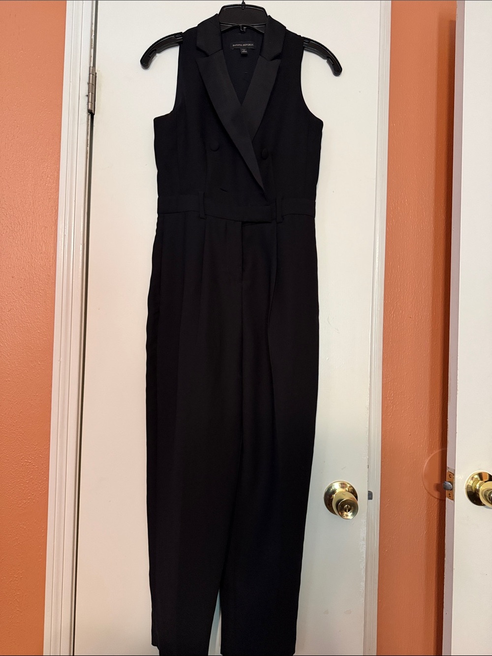 Banana Republic Sleeveless Black Tailored Jumpsuit
